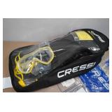 Cressi Adult Palau Fin Snorkel Set -Fin Size S/M, Yellow
