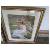 3pc Little Girl Angel themed framed...