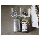 Lot of Football themed painted Cann...