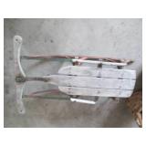 Antique Metal framed wood faced sno...