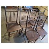 6pc Antique Straight spindle back c...