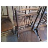 6pc Antique Straight spindle back c...