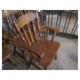 4pc hardwood spindle back chairs (1...