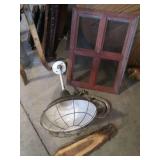 Vintage Metal framed hanging light ...