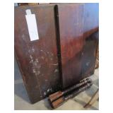 Antique hardwood dining table with ...