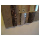 Thick wood framed wall mirror plus ...
