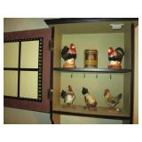 Hand Painted Rooster wall cabinet R...