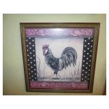 Hand Painted Rooster wall cabinet R...