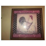 Hand Painted Rooster wall cabinet R...