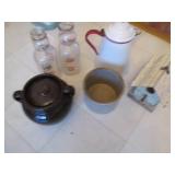 Vintage Stoneware, Enamelware Serve...
