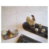 Collection of Hen and Rooster figur...