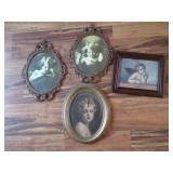 (4) Assorted Antique framed wall de...