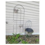 Decorative metal arched trellis and...