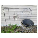 Decorative metal arched trellis and...