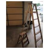 Vintage 6ft wooden ladder plus 2ft ...