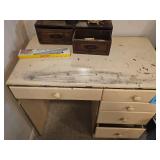 Vintage Wooden Vanity with Mirror and Drawers