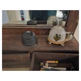 Vintage Wooden Vanity with Mirror and Drawers