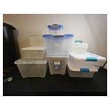 Lot of Plastic Storage Totes and Containers