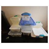 Lot of Plastic Storage Totes and Containers