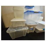 Lot of Plastic Storage Totes and Containers