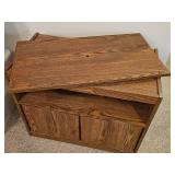 Wooden Cabinet with Double Doors and Shelving