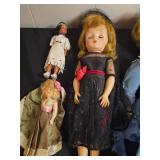 Lot of Vintage Dolls in Various Dresses