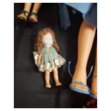 Lot of Vintage Dolls in Various Dresses