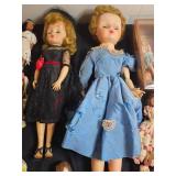 Lot of Vintage Dolls in Various Dresses