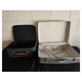 Vintage Suitcase and Green Rolling Luggage Set