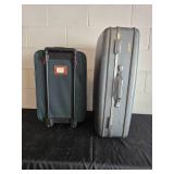 Vintage Suitcase and Green Rolling Luggage Set