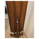 Antique Full-Length Wooden Mirror with Ornate Stand