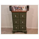 Vintage 6-Drawer Wooden Storage Unit with Laserline CD Organizer