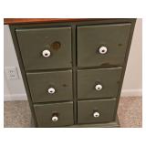 Vintage 6-Drawer Wooden Storage Unit with Laserline CD Organizer