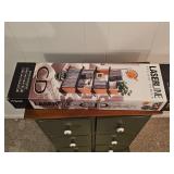 Vintage 6-Drawer Wooden Storage Unit with Laserline CD Organizer