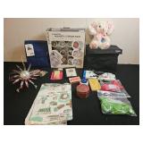 Assorted Household Items Including Bear Plush, Storage Rack, and More
