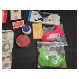 Assorted Household Items Including Bear Plush, Storage Rack, and More