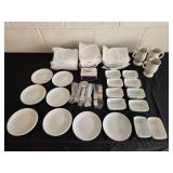 Set of White Dinnerware and NWA Mugs