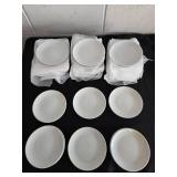 Set of White Dinnerware and NWA Mugs