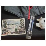 Airline Memorabilia Lot: Northwest Airlines Jacket, Delta Water Bottle, Postcard, Stress Toy, Pen