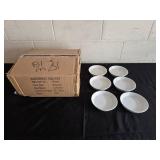 Northwest Airlines White Ceramic Casserole Dishes - Set of 6