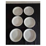 Northwest Airlines White Ceramic Casserole Dishes - Set of 6
