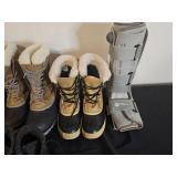 Assorted Footwear Lot: Cowboy Boots, Sneakers, Winter Boots, and More Approx SZs 9 - 9.5