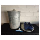 Cleaning Equipment Lot - Trash Can, Squeegee, Trays, Tray Holder