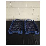 Cleaning Equipment Lot - Trash Can, Squeegee, Trays, Tray Holder