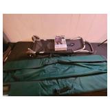 Lot of Folding Hand Truck, Green Bag, and Rain Jacket