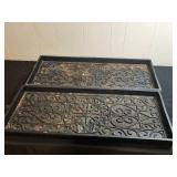 Set of 2 Ornate Rubber Boot Trays