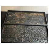 Set of 2 Ornate Rubber Boot Trays