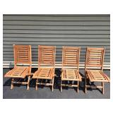 Set of 4 Wooden Folding Chairs & Folding Table