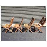 Set of 4 Wooden Folding Chairs & Folding Table