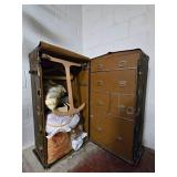 Vintage Steamer Trunk with Sewing Supplies
